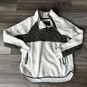 Abercrombie & Fitch Pullover Sweatshirt Quilted Sherpa Fleece Womens Small